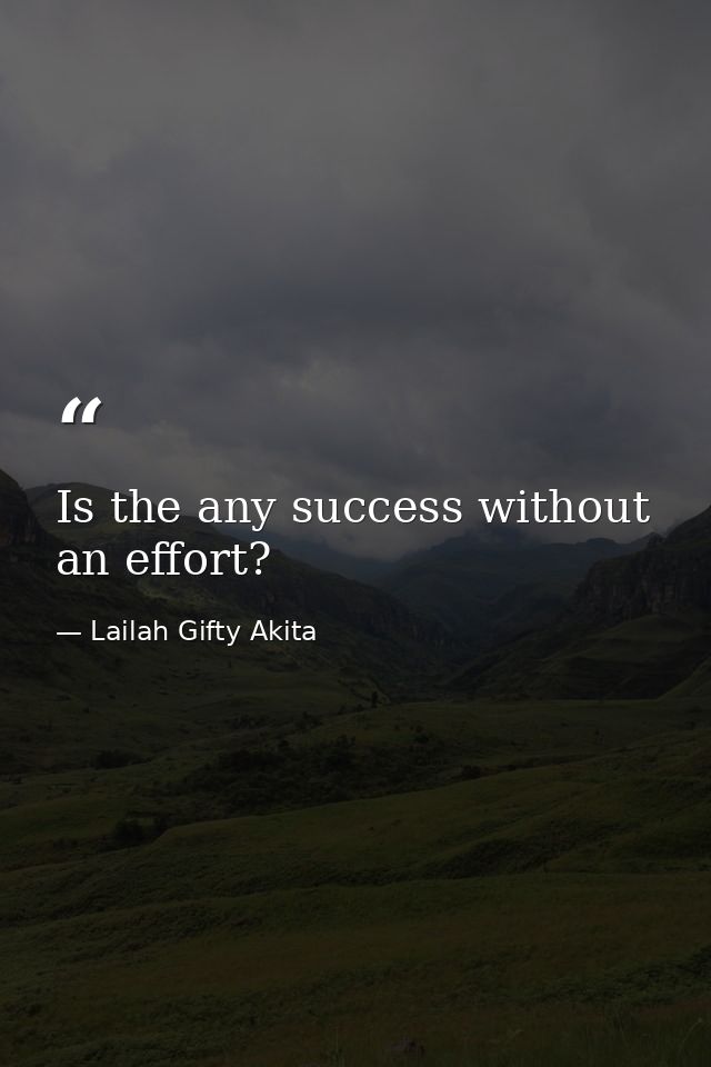 Is the any success without an effort? — Lailah Gifty Akita