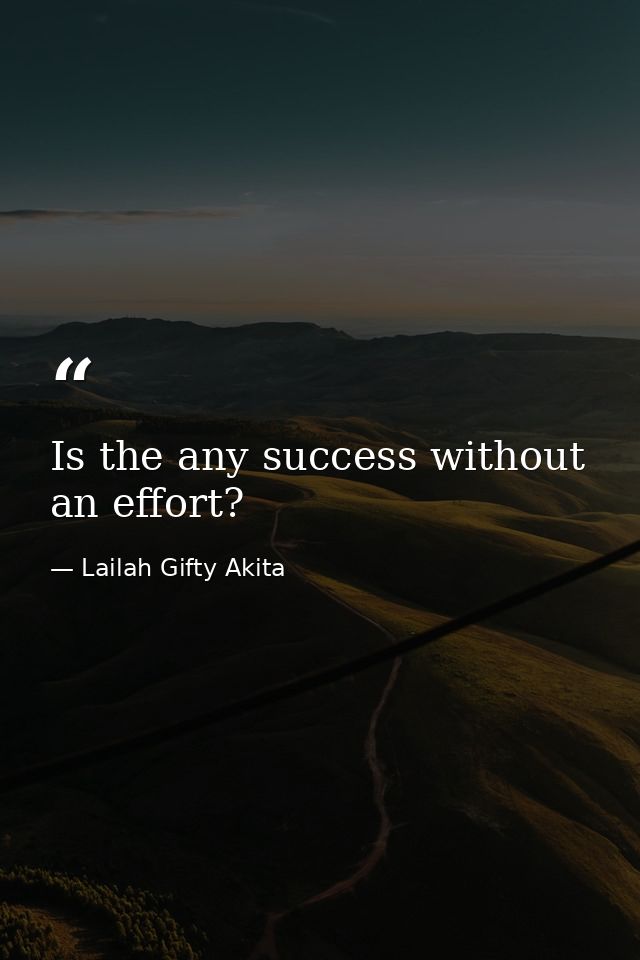 Is the any success without an effort? — Lailah Gifty Akita