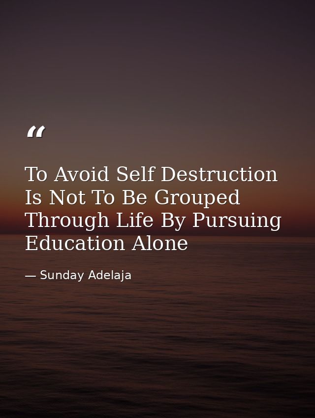 To Avoid Self Destruction Is Not To Be Grouped Through Life By Pursuing Education Alone — Sunday Adelaja