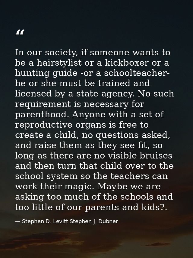In our society, if someone wants to be a hairstylist or a kickboxer or a hunting guide -or a schoolteacher- he or she mu — Stephen D. Levitt Stephen J. Dubner