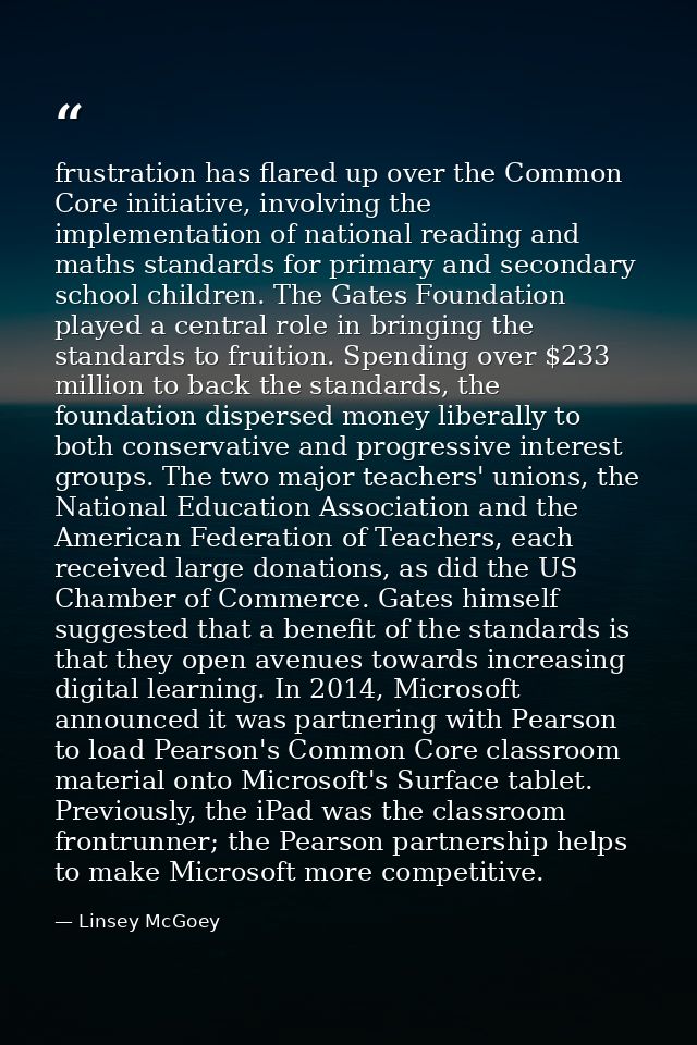 frustration has flared up over the Common Core initiative, involving the implementation of national reading and maths st — Linsey McGoey
