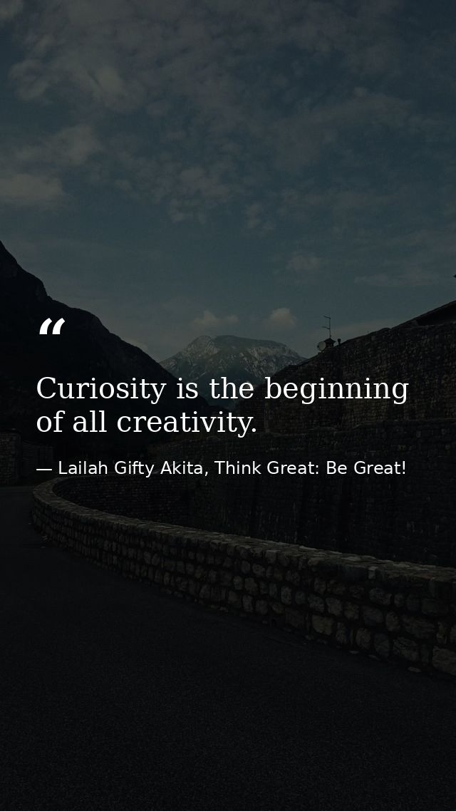 Curiosity is the beginning of all creativity. — Lailah Gifty Akita, Think Great: Be Great!