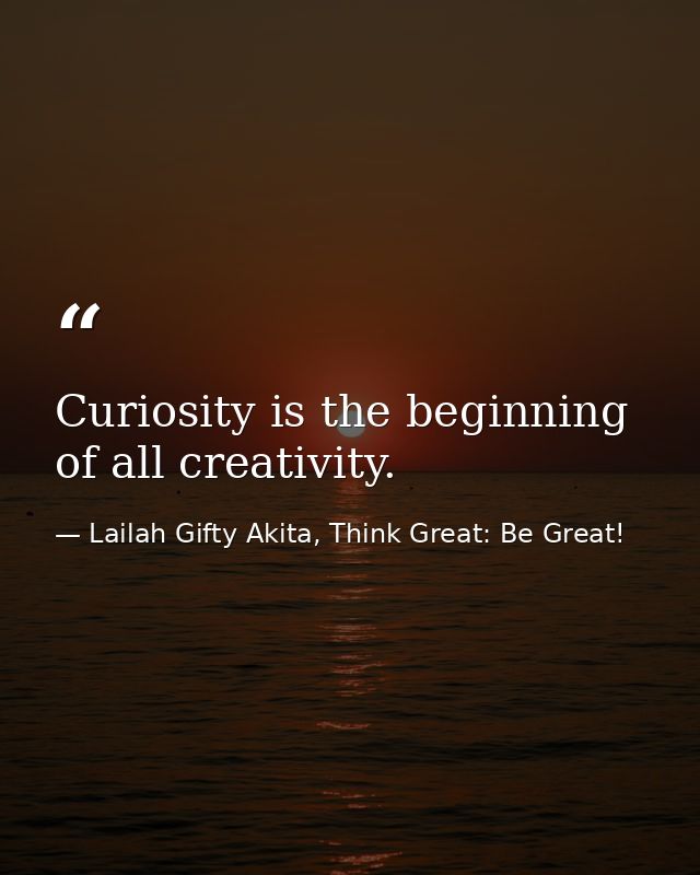 Curiosity is the beginning of all creativity. — Lailah Gifty Akita, Think Great: Be Great!