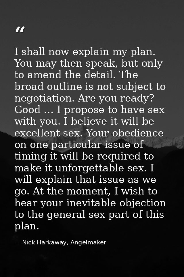 I shall now explain my plan. You may then speak, but only to amend the detail. The broad outline is not subject to negot — Nick Harkaway, Angelmaker