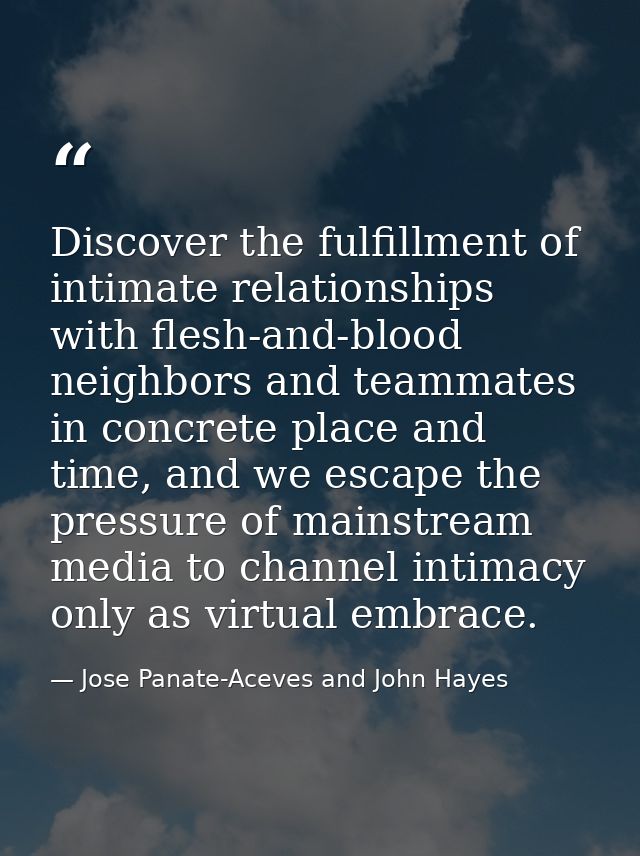 Discover the fulfillment of intimate relationships with flesh-and-blood neighbors and teammates in concrete place and ti — Jose Panate-Aceves and John Hayes