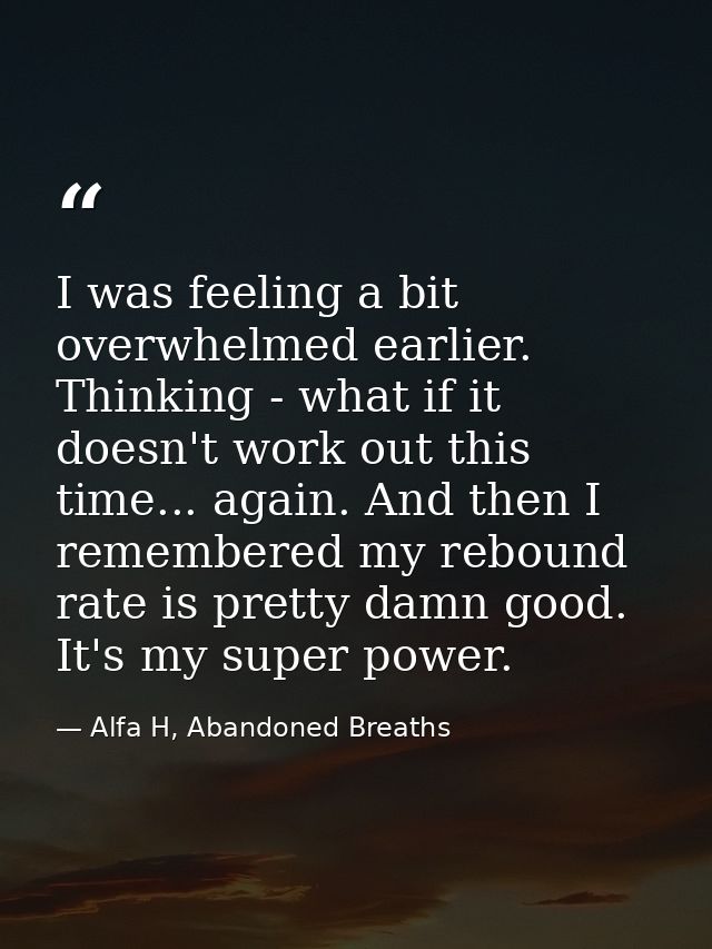 I was feeling a bit overwhelmed earlier. Thinking - what if it doesn't work out this time... again. And then I remembere — Alfa H, Abandoned Breaths