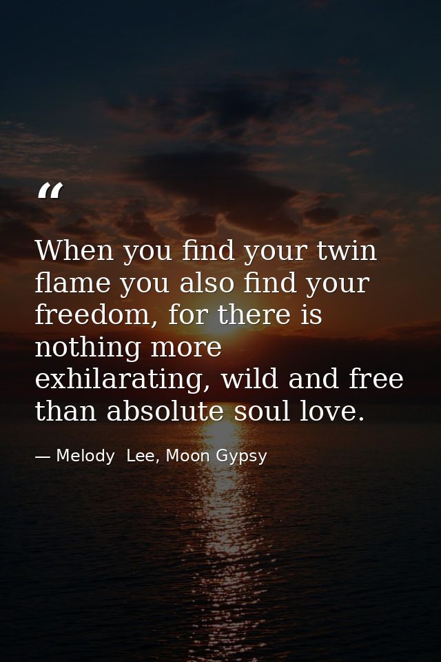 When you find your twin flame you also find your freedom, for there is nothing more exhilarating, wild and free than abs — Melody  Lee, Moon Gypsy