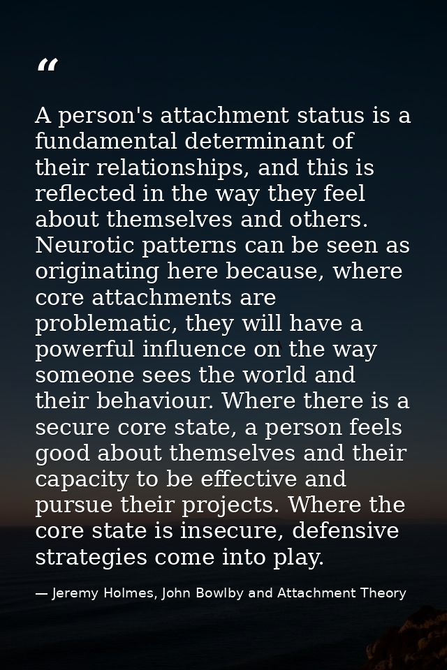 A person's attachment status is a fundamental determinant of their relationships, and this is reflected in the way they  — Jeremy Holmes, John Bowlby and Attachment Theory