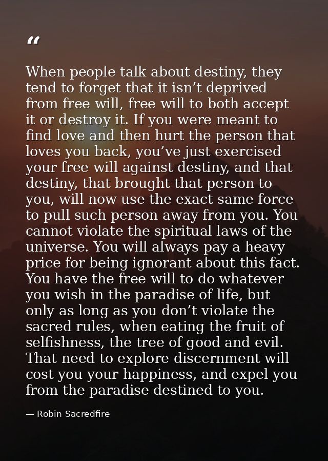 When people talk about destiny, they tend to forget that it isn’t deprived from free will, free will to both accept it o — Robin Sacredfire