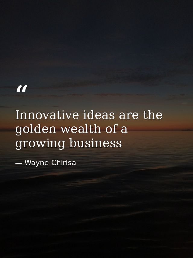 Innovative ideas are the golden wealth of a growing business — Wayne Chirisa