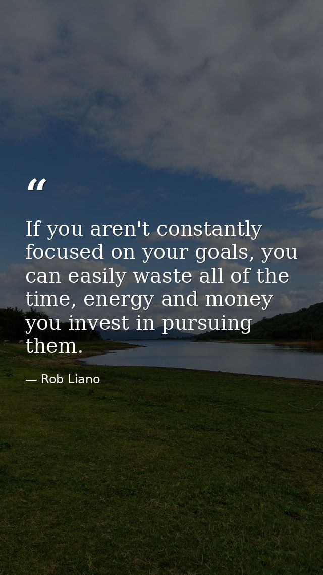 If you aren't constantly focused on your goals, you can easily waste all of the time, energy and money you invest in pur — Rob Liano