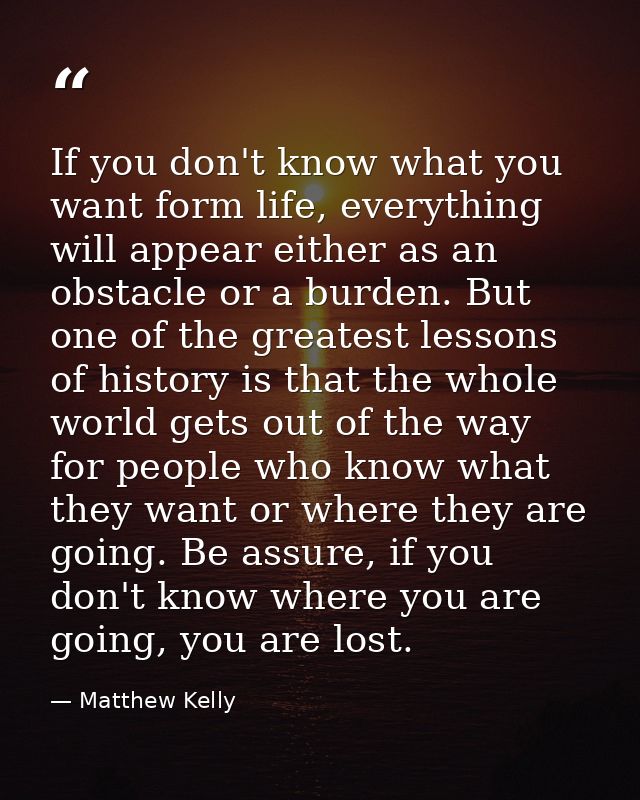 If you don't know what you want form life, everything will appear either as an obstacle or a burden. But one of the grea — Matthew Kelly