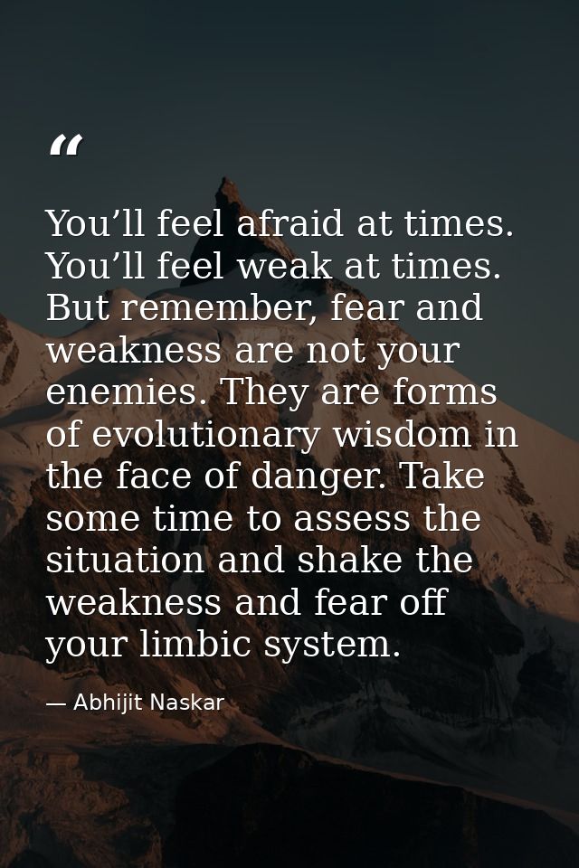 You’ll feel afraid at times. You’ll feel weak at times. But remember, fear and weakness are not your enemies. They are f — Abhijit Naskar