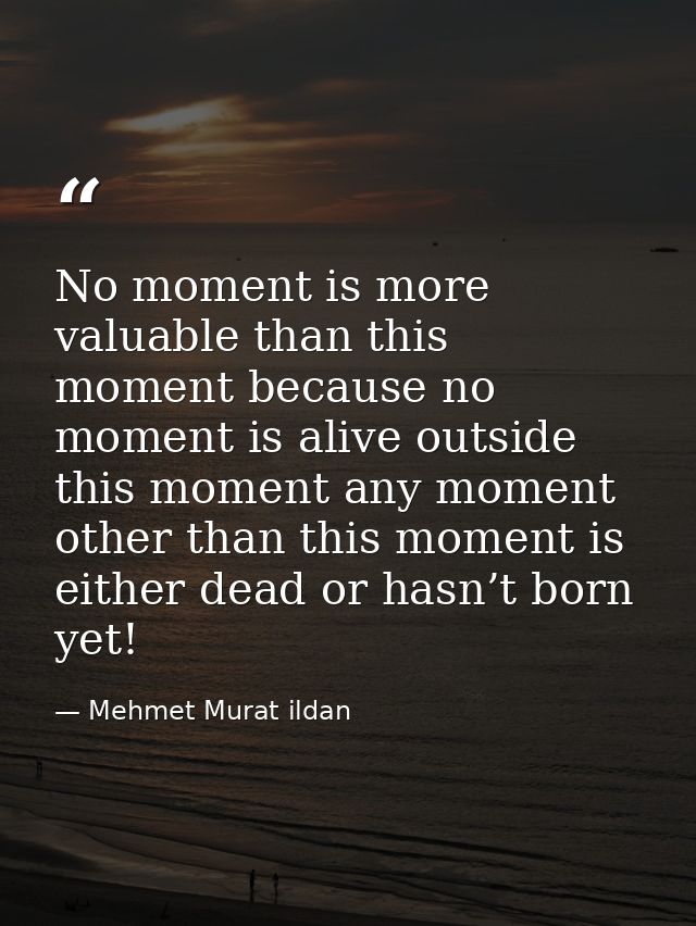 No moment is more valuable than this moment because no moment is alive outside this moment any moment other than this mo — Mehmet Murat ildan