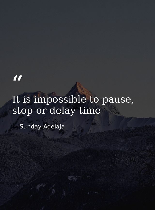 It is impossible to pause, stop or delay time — Sunday Adelaja