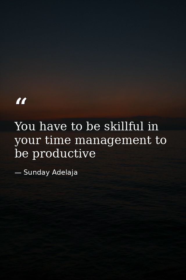 You have to be skillful in your time management to be productive — Sunday Adelaja