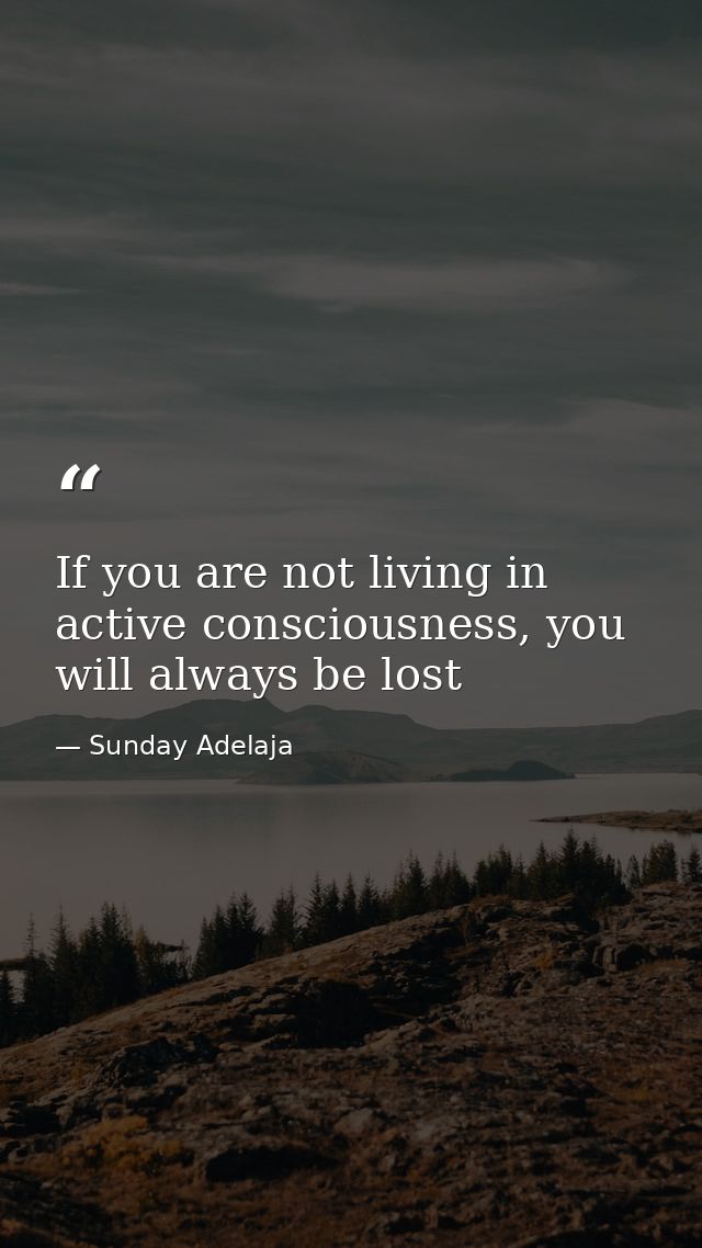 If you are not living in active consciousness, you will always be lost — Sunday Adelaja