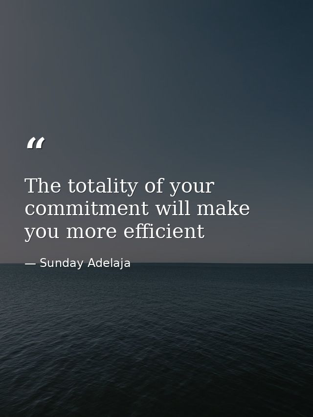 The totality of your commitment will make you more efficient — Sunday Adelaja