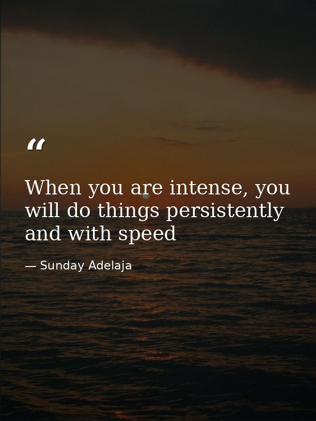When you are intense, you will do things persistently and with speed — Sunday Adelaja