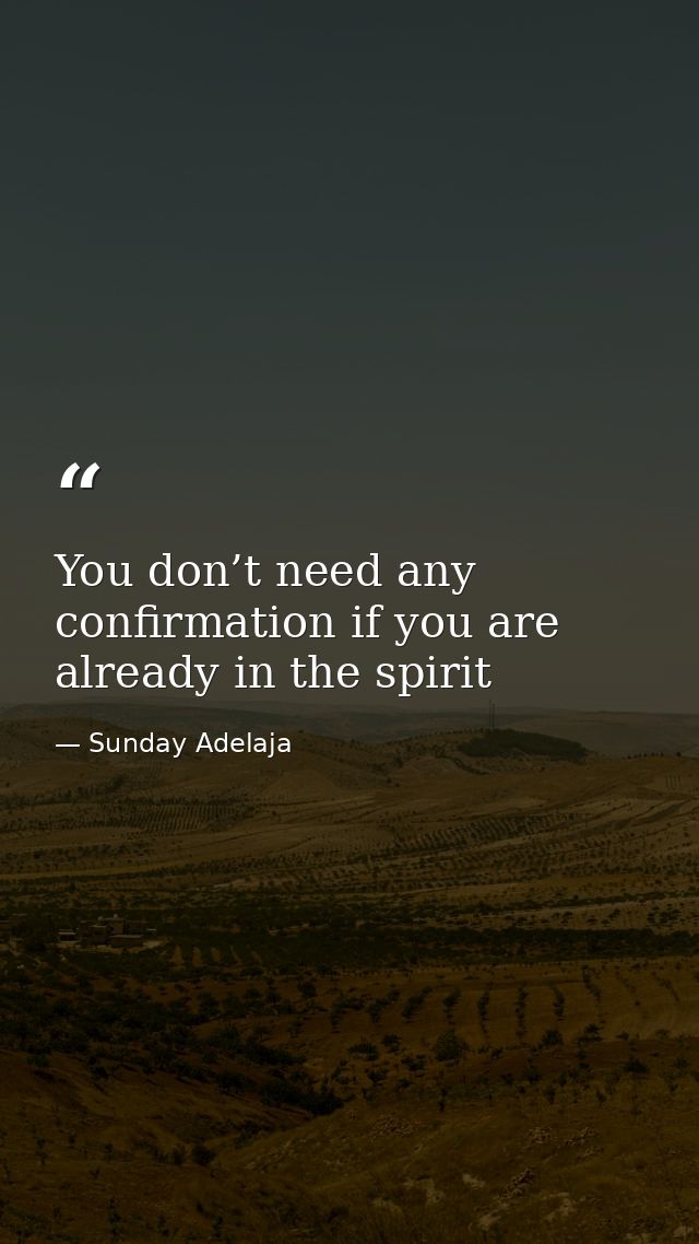 You don’t need any confirmation if you are already in the spirit — Sunday Adelaja
