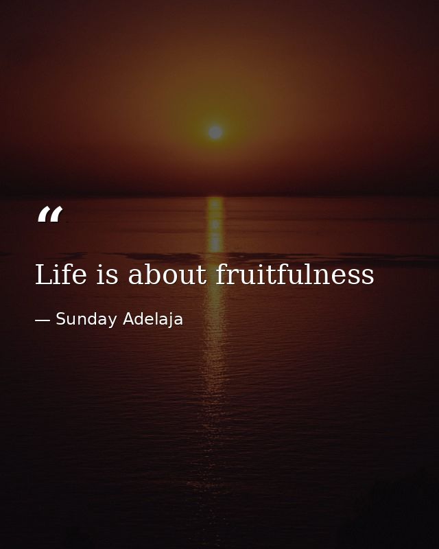 Life is about fruitfulness — Sunday Adelaja