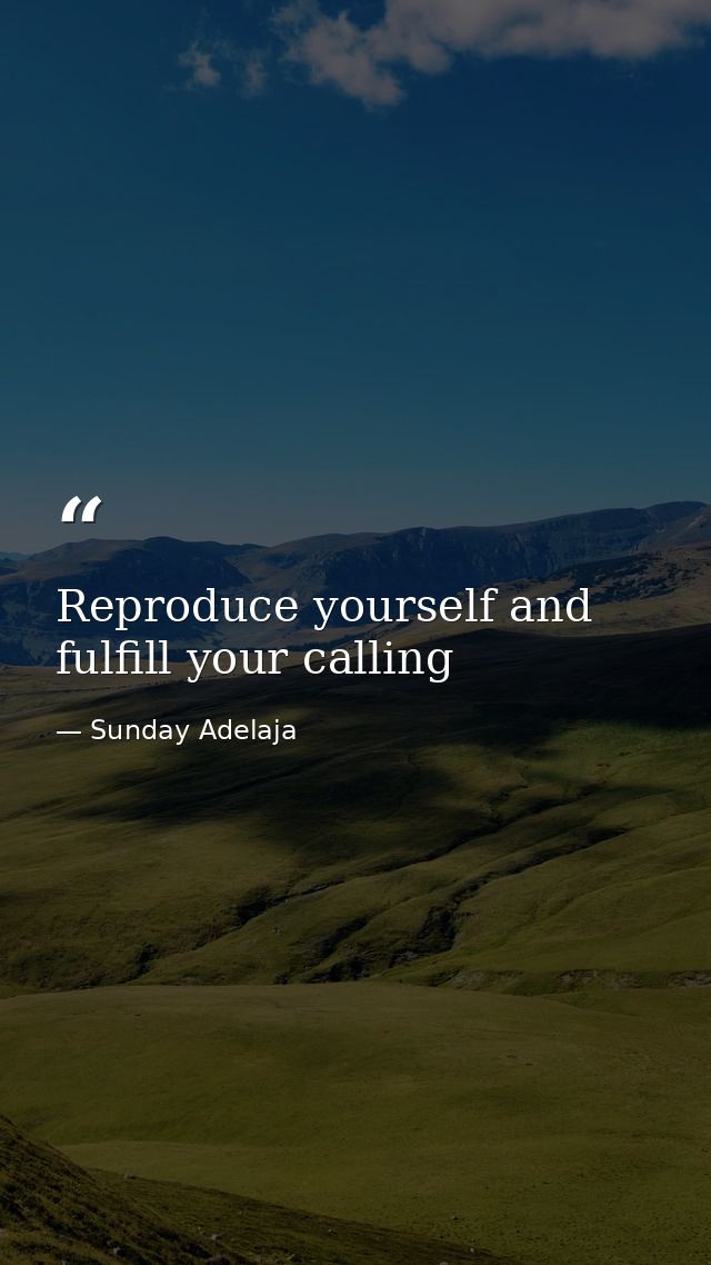 Reproduce yourself and fulfill your calling — Sunday Adelaja