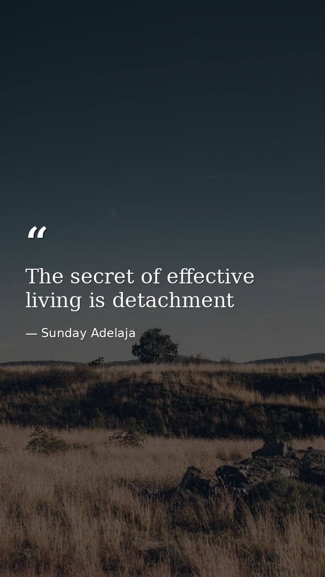 The secret of effective living is detachment — Sunday Adelaja
