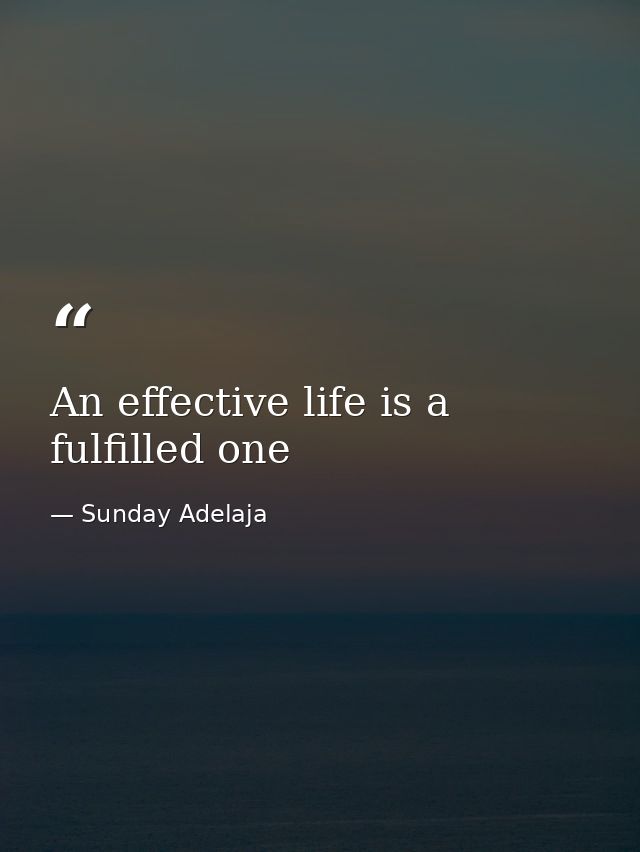An effective life is a fulfilled one — Sunday Adelaja