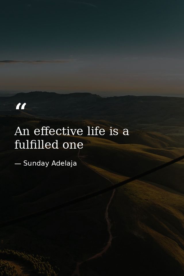 An effective life is a fulfilled one — Sunday Adelaja