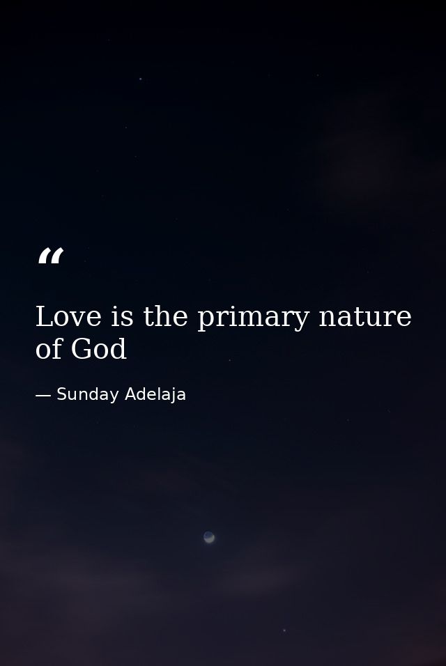 Love is the primary nature of God — Sunday Adelaja