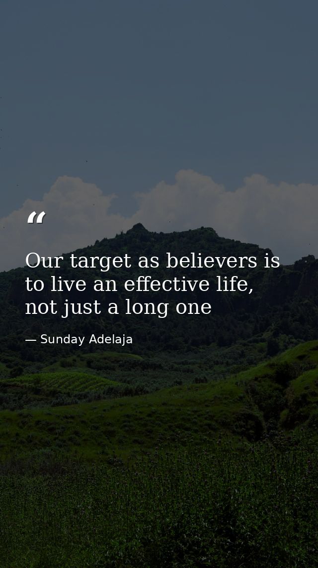 Our target as believers is to live an effective life, not just a long one — Sunday Adelaja