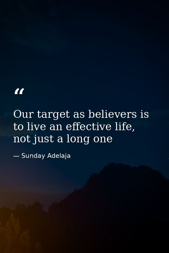 Our target as believers is to live an effective life, not just a long one — Sunday Adelaja
