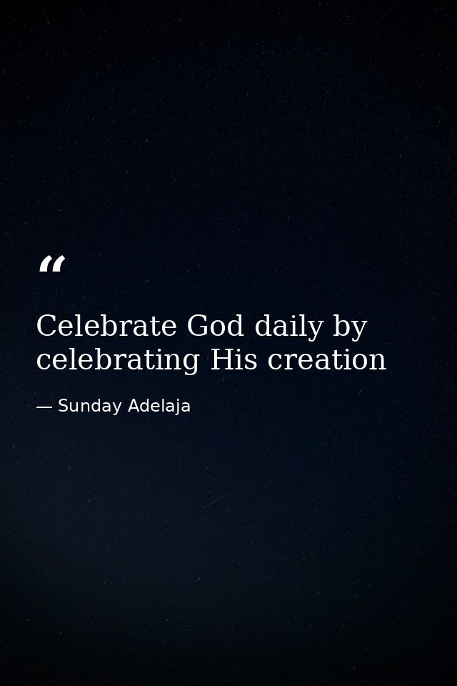 Celebrate God daily by celebrating His creation — Sunday Adelaja
