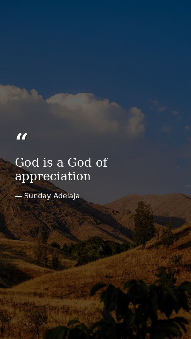 God is a God of appreciation — Sunday Adelaja