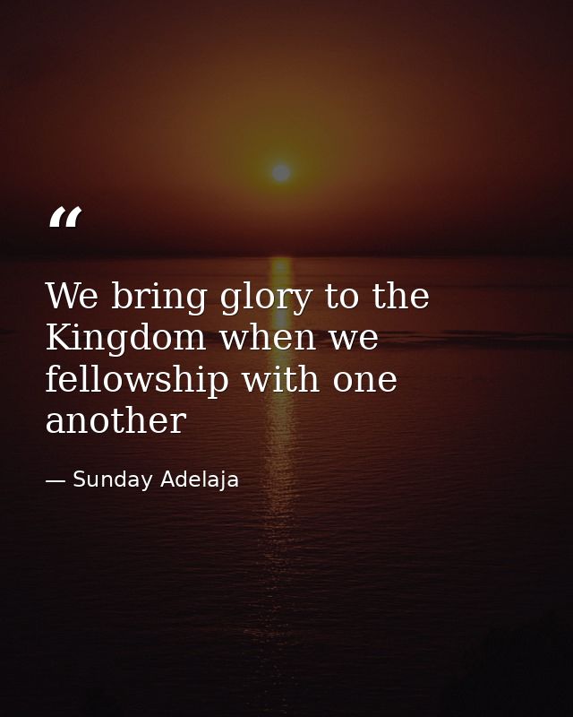We bring glory to the Kingdom when we fellowship with one another — Sunday Adelaja