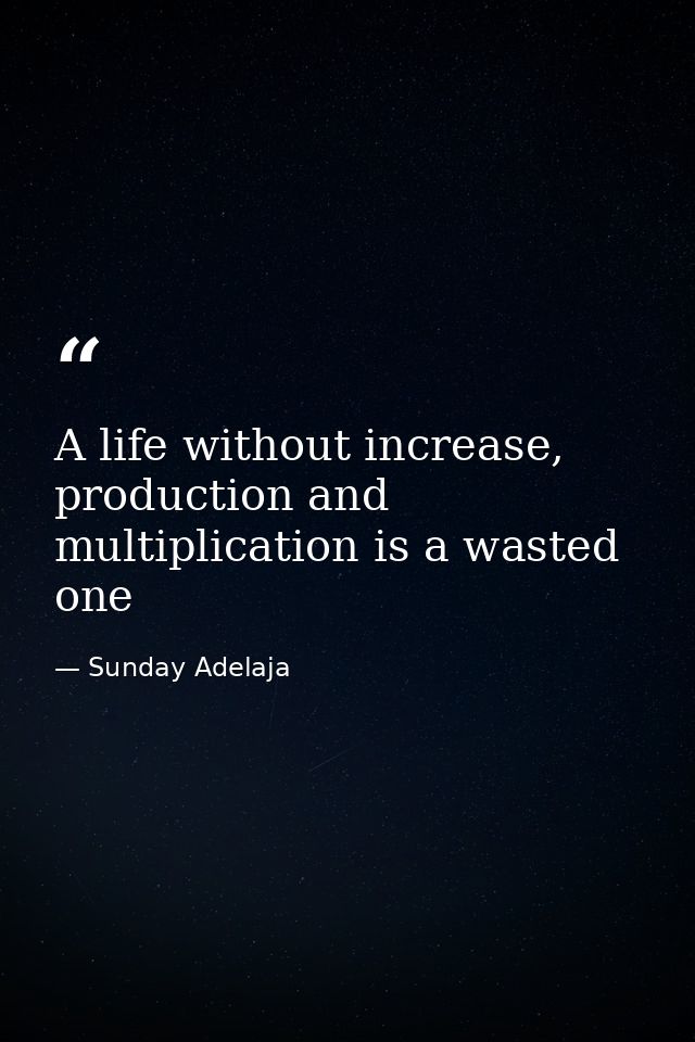 A life without increase, production and multiplication is a wasted one — Sunday Adelaja