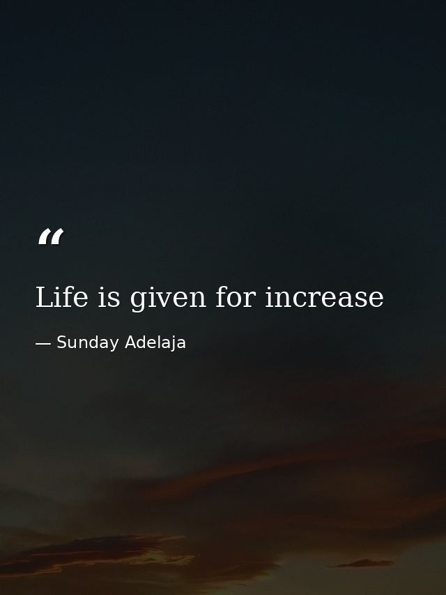 Life is given for increase — Sunday Adelaja