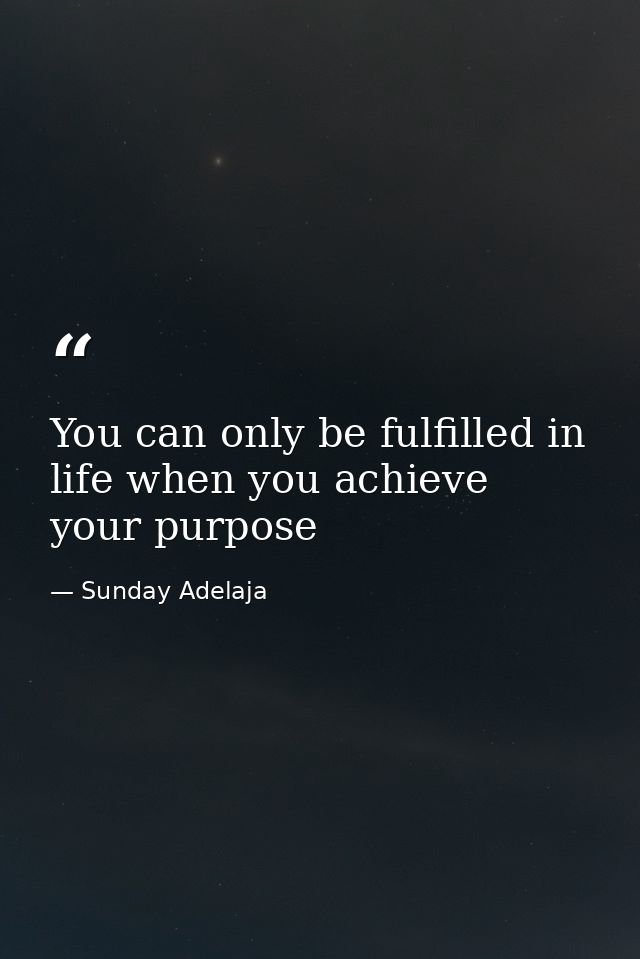 You can only be fulfilled in life when you achieve your purpose — Sunday Adelaja