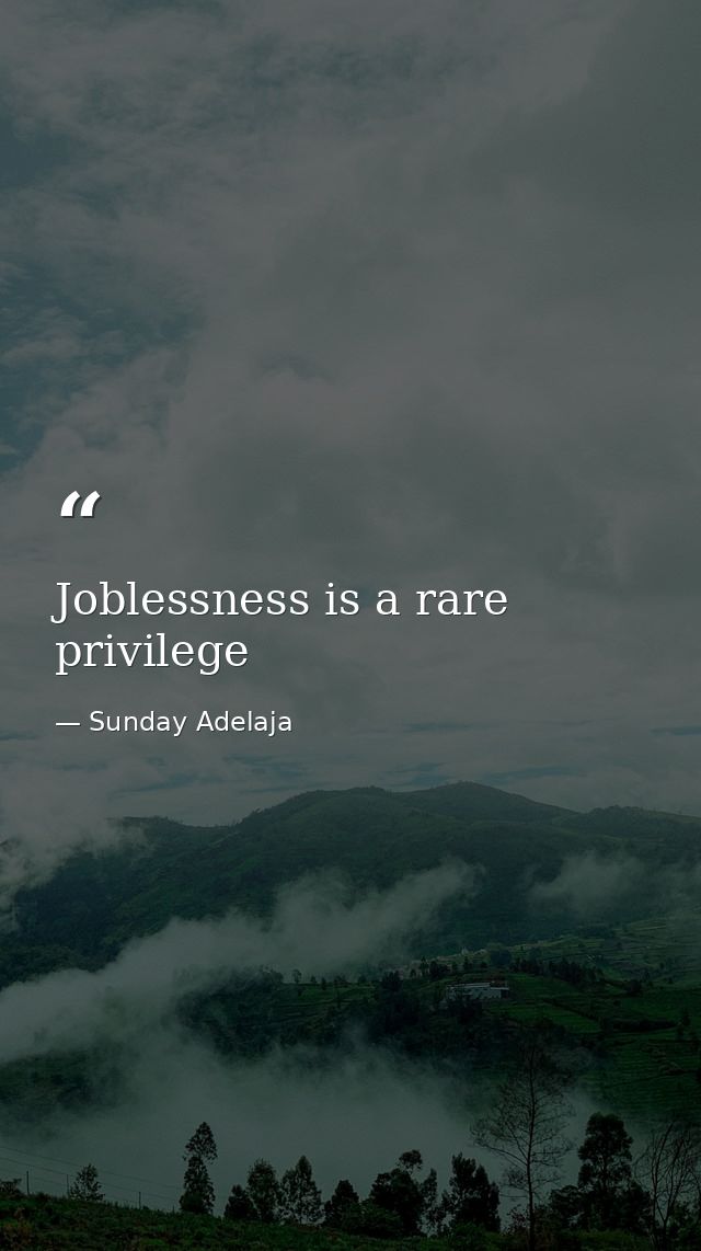 Joblessness is a rare privilege — Sunday Adelaja