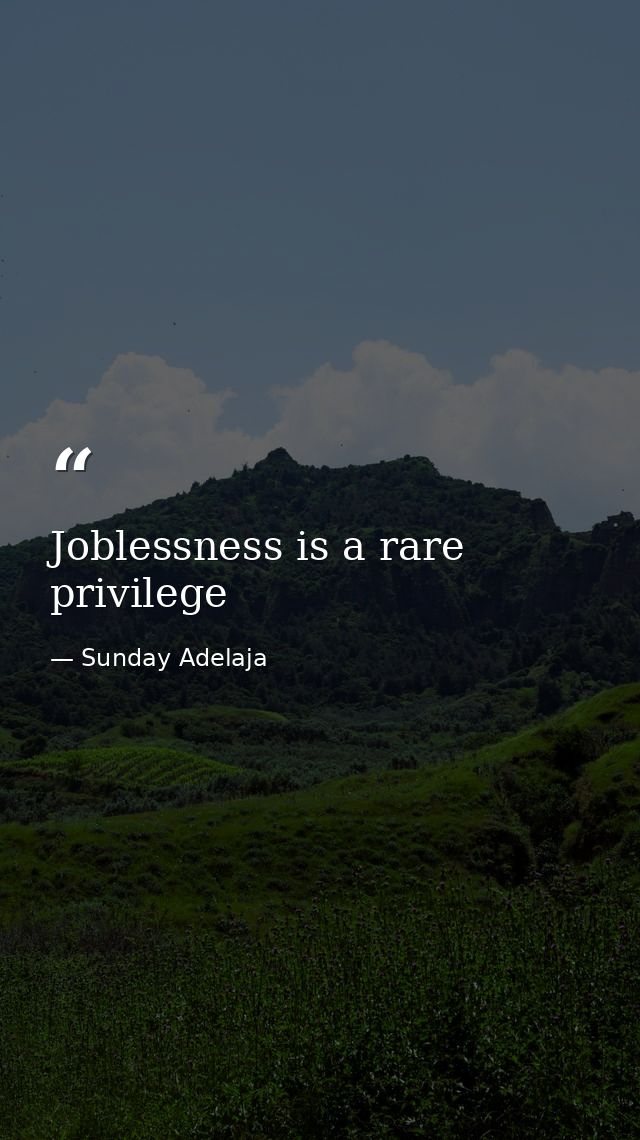 Joblessness is a rare privilege — Sunday Adelaja
