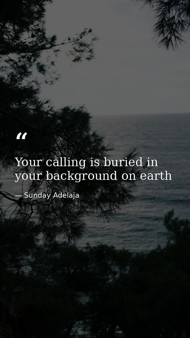 Your calling is buried in your background on earth — Sunday Adelaja