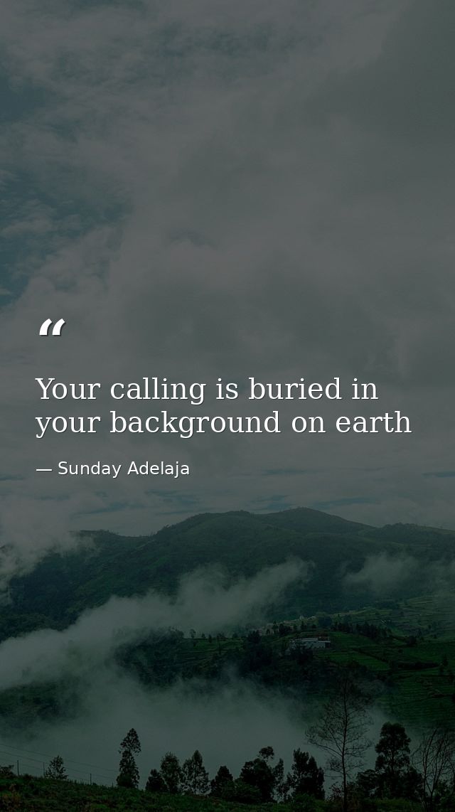 Your calling is buried in your background on earth — Sunday Adelaja
