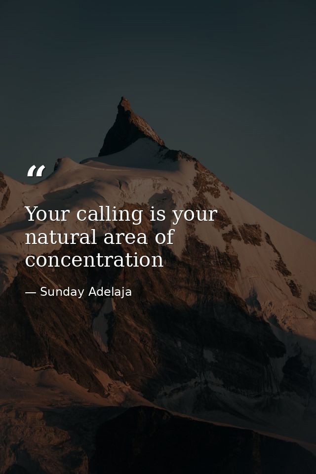 Your calling is your natural area of concentration — Sunday Adelaja