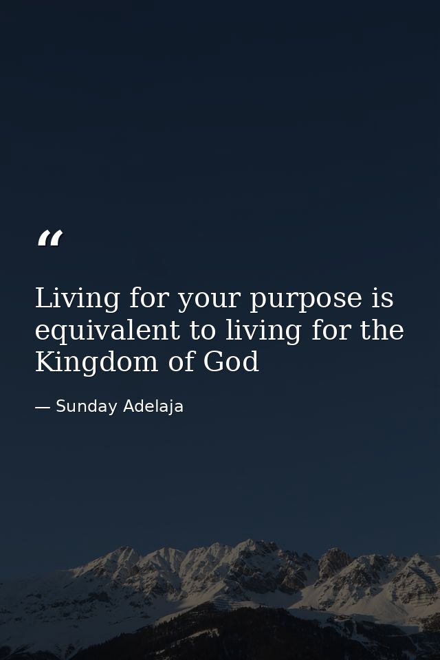 Living for your purpose is equivalent to living for the Kingdom of God — Sunday Adelaja