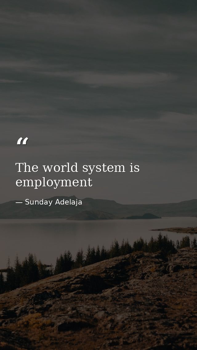 The world system is employment — Sunday Adelaja