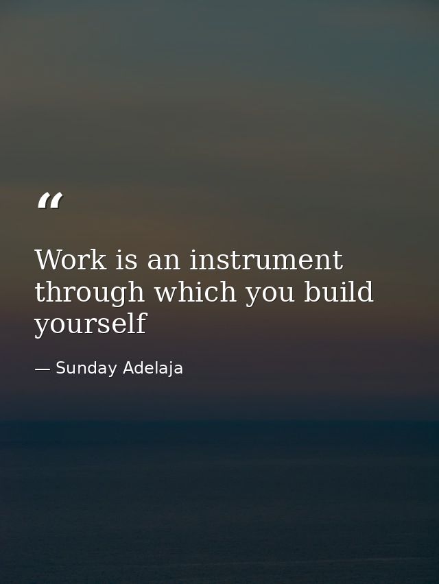 Work is an instrument through which you build yourself — Sunday Adelaja