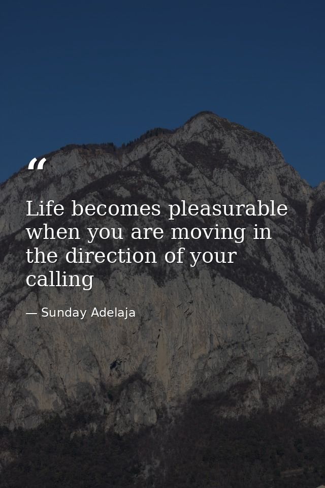 Life becomes pleasurable when you are moving in the direction of your calling — Sunday Adelaja