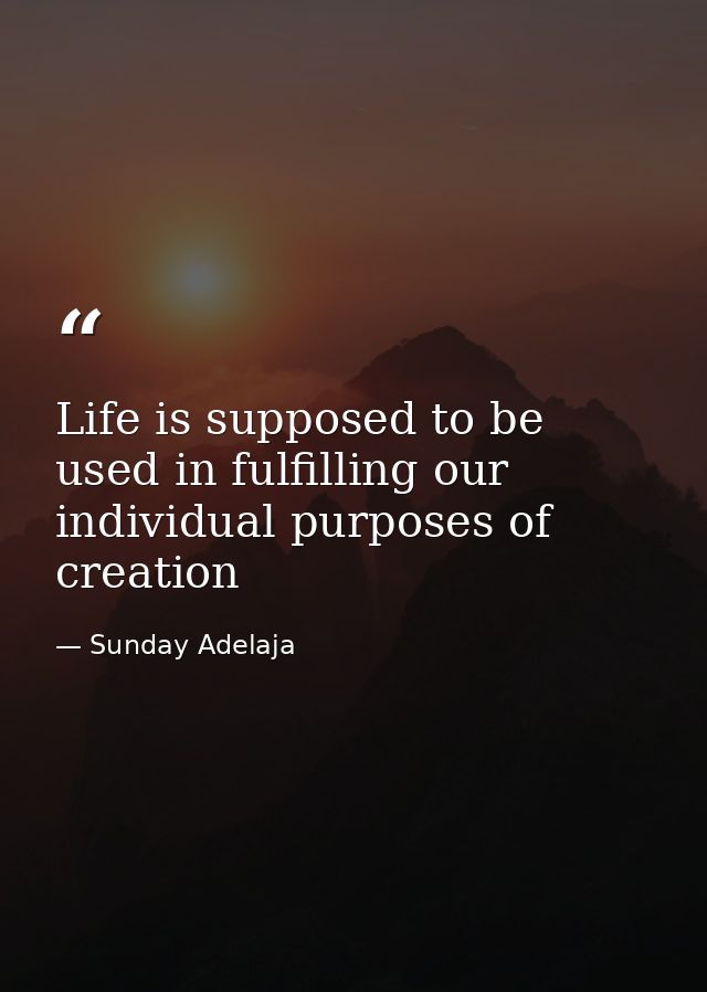 Life is supposed to be used in fulfilling our individual purposes of creation — Sunday Adelaja