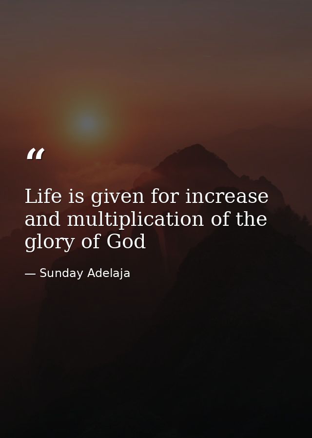 Life is given for increase and multiplication of the glory of God — Sunday Adelaja