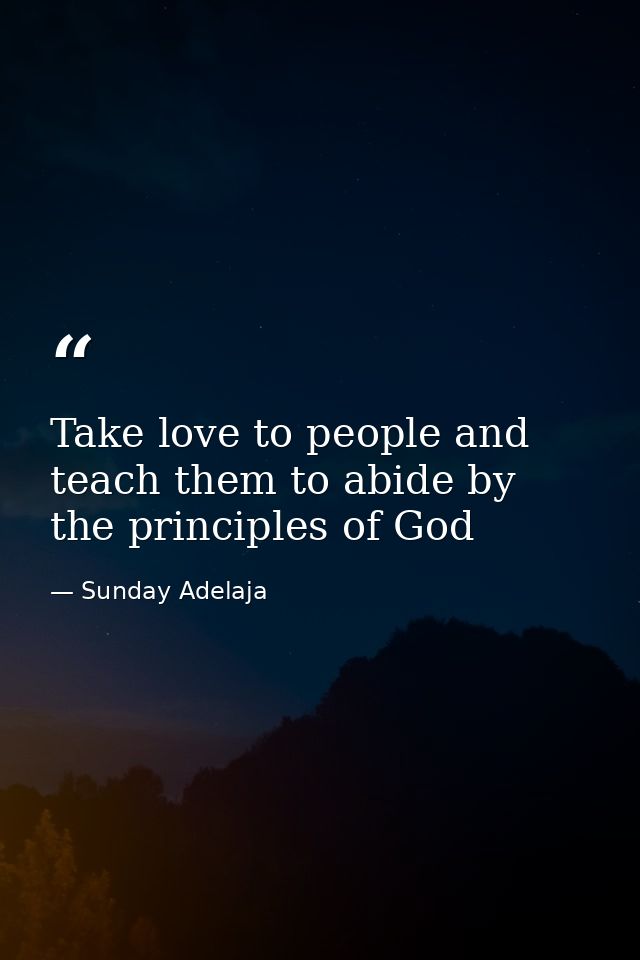 Take love to people and teach them to abide by the principles of God — Sunday Adelaja